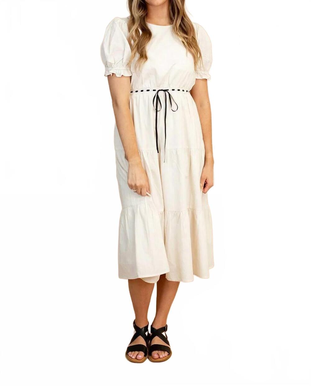 NEW TEA N ROSE abril midi dress in soft tan